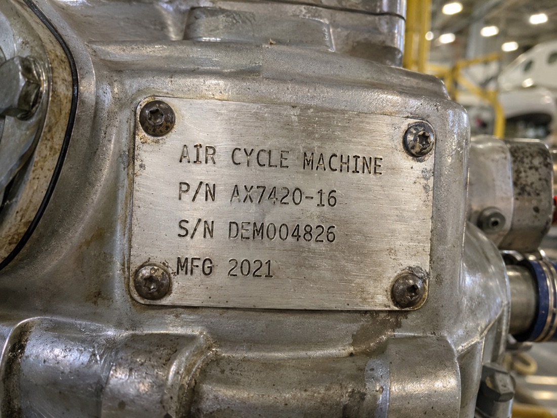 On site identification plate with demonstration part and serial numbers